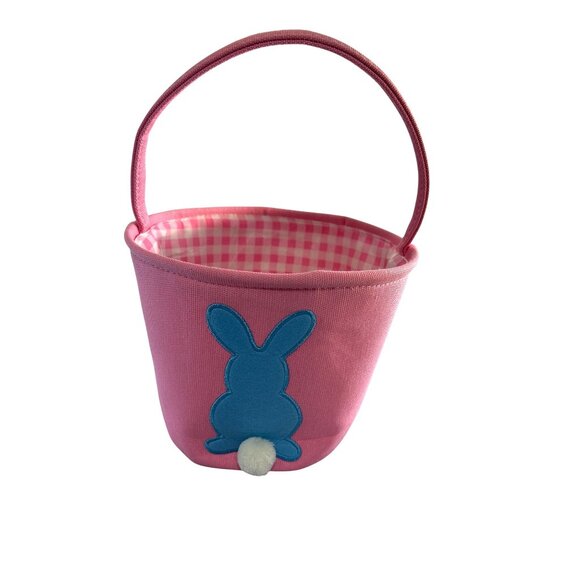 Easter Basket Pink/White/Blue Bunny 15x15 NWT - Picture 1 of 7